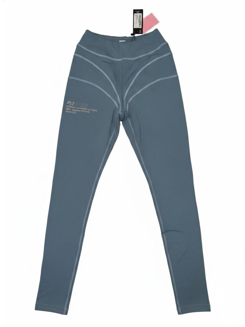 PrettyLittleThing Steel Blue Stitch Gym Leggings Size 0 NWT